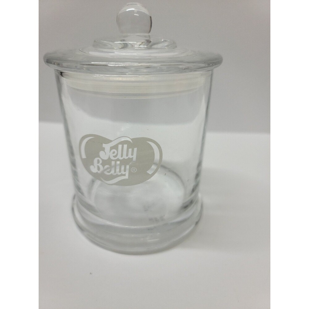 Jelly Belly Glass Apothecary Style Candy Jar Etched with Logo & Secure Lid